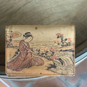 Tan Japanese Inspired Art Wallet